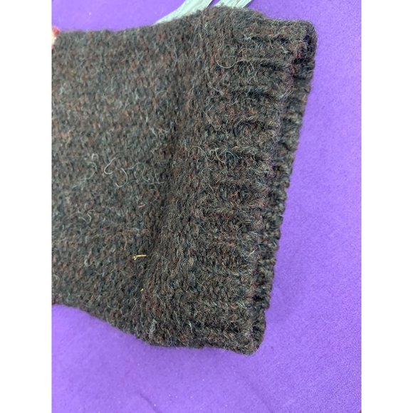 Moda Int'l Women Large Chunky Wool Geometric Tribal Pattern Cozy Sweater Brown R - Picture 7 of 8